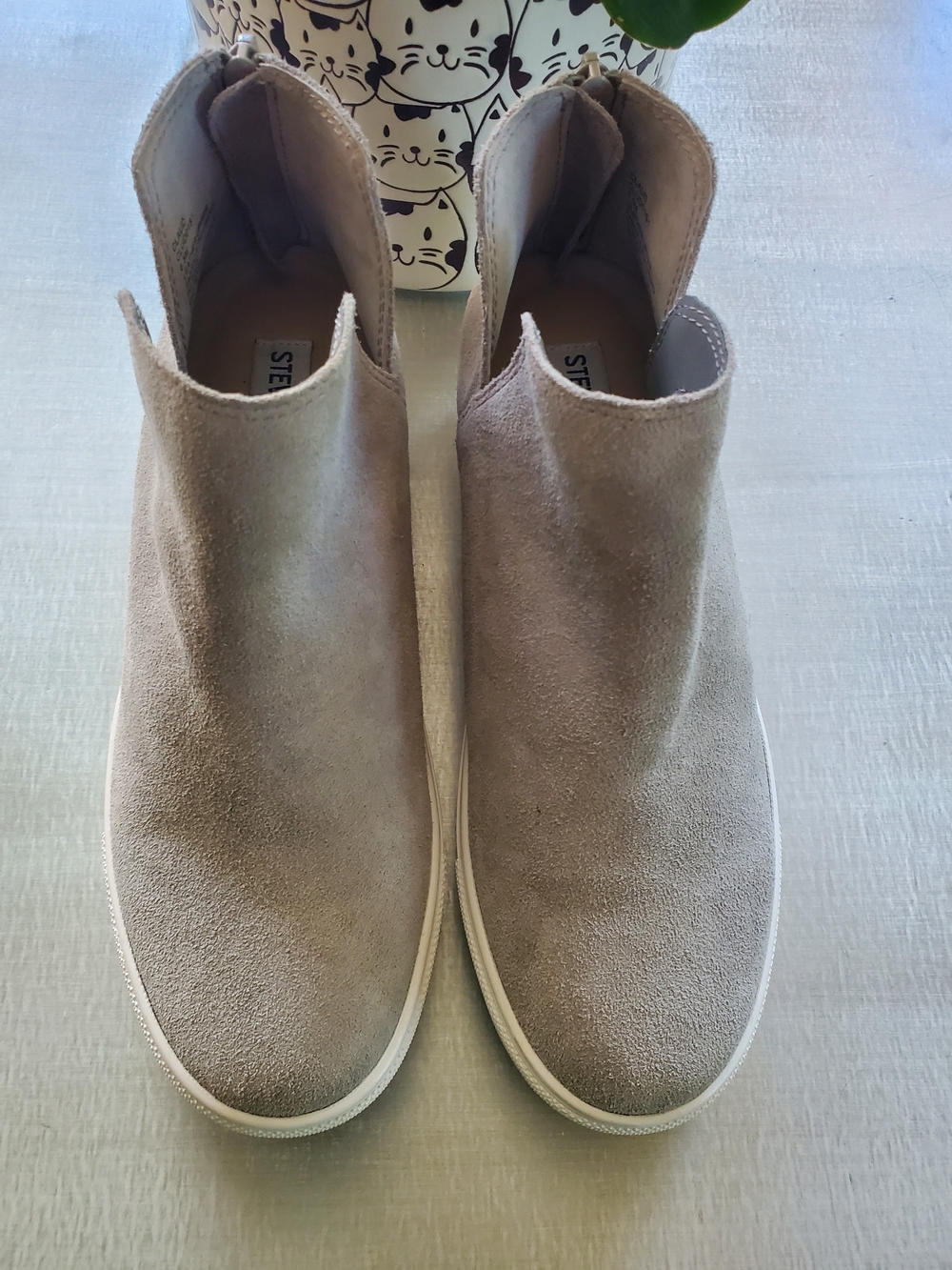 Steve Madden Women's Claud Wedge Ankle Boot in Light Gray